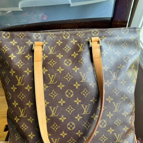 Cabas Mezzo tote shoulder bag monogram Carryall with Duster included - Picture 8 of 12